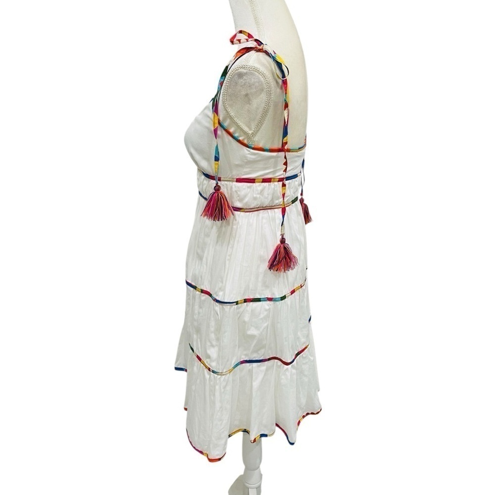 Antonio Melani Keri Cotton Voile V-Neck Sleeveless A-Line Dress NWT White - Picture 6 of 15